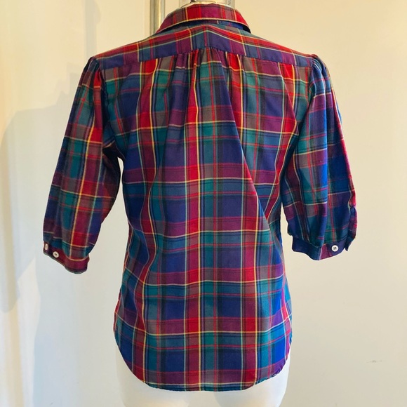 Cheryl Tiegs Button-Up Plaid Blouse - Picture 4 of 6